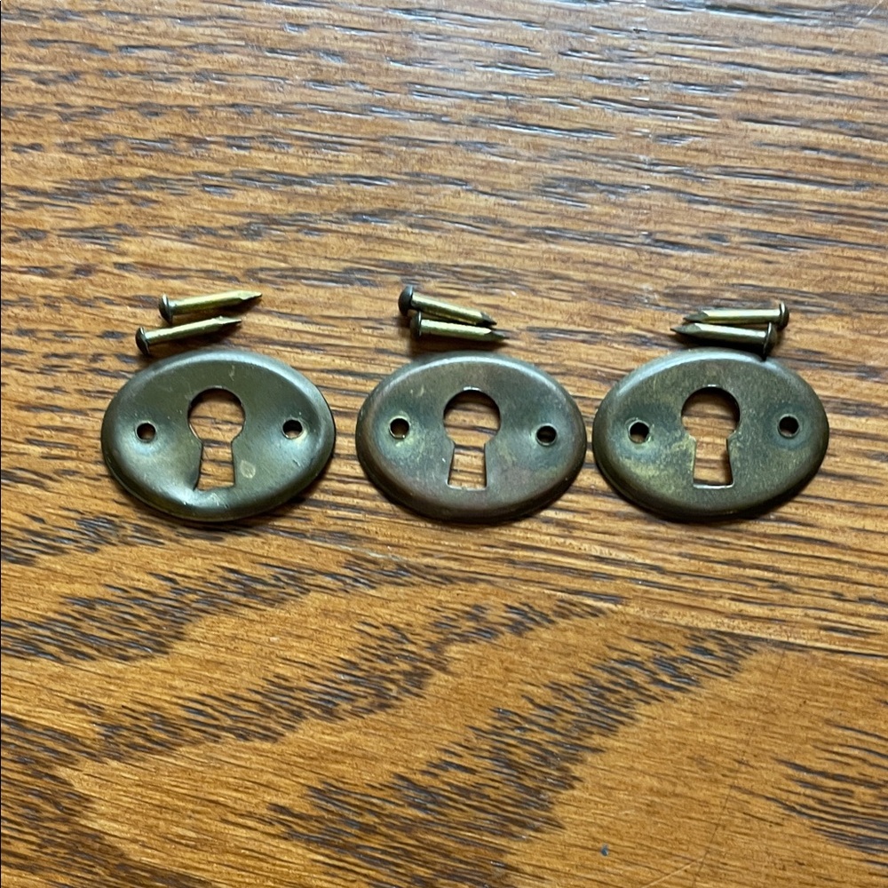 Vintage Brass Keyhole Covers